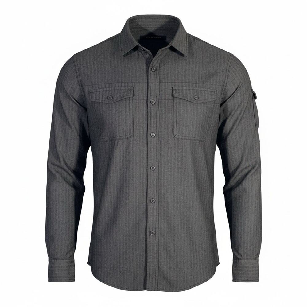 Sean John Button Up Shirt - Mens XL - Black 100% Cotton